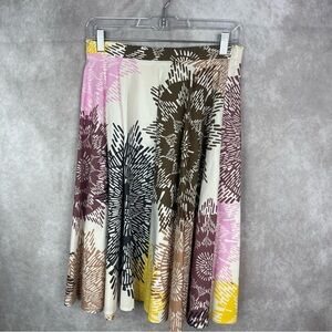 Max Mara Color Burst Print A-Line Skirt In Cream Women's Size US 6